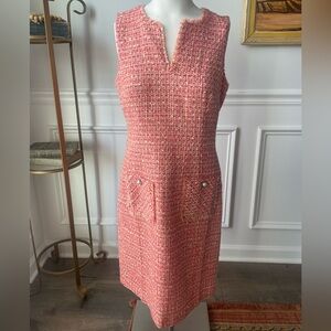 NWT Karl Lagerfeld Pink Tweed Midi Dress
